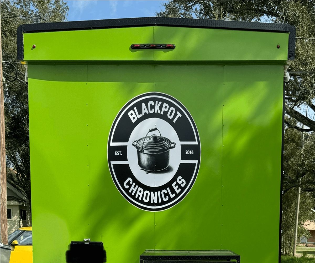 Blackpot Chronicles logo on green background.